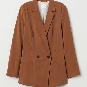 H&M Double Breasted Brown Blazer Jacket